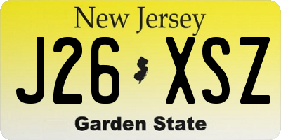 NJ license plate J26XSZ