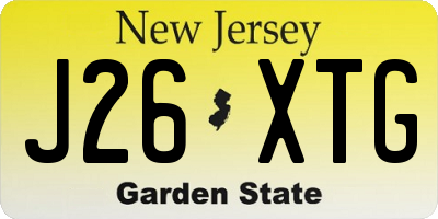 NJ license plate J26XTG
