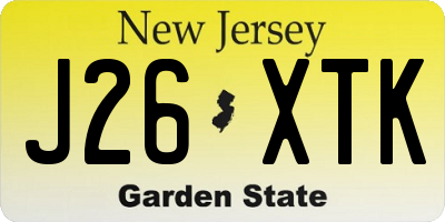NJ license plate J26XTK