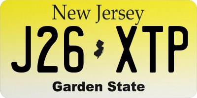 NJ license plate J26XTP