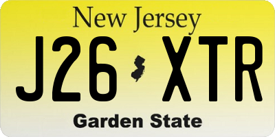 NJ license plate J26XTR