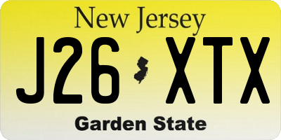 NJ license plate J26XTX