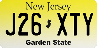 NJ license plate J26XTY