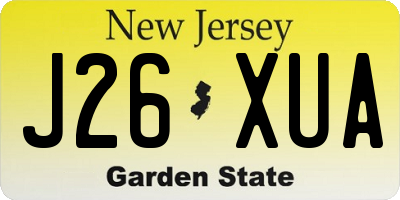 NJ license plate J26XUA