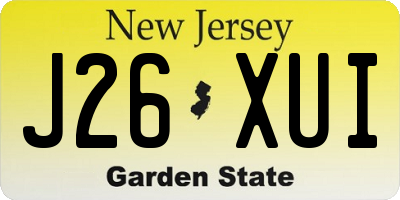 NJ license plate J26XUI