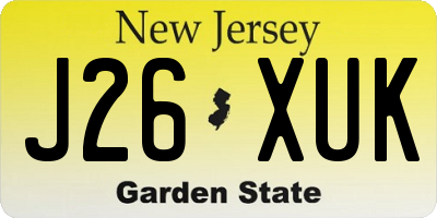 NJ license plate J26XUK