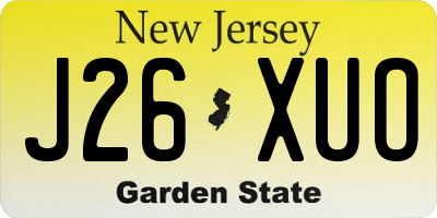 NJ license plate J26XUO