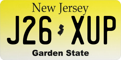 NJ license plate J26XUP