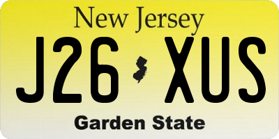 NJ license plate J26XUS