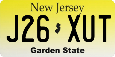 NJ license plate J26XUT