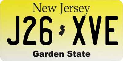 NJ license plate J26XVE