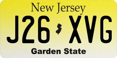 NJ license plate J26XVG