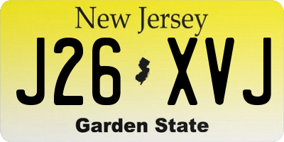 NJ license plate J26XVJ