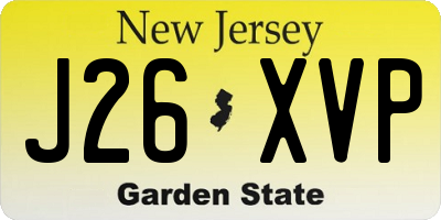 NJ license plate J26XVP