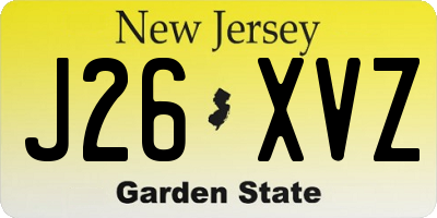 NJ license plate J26XVZ