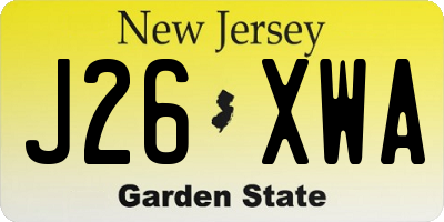 NJ license plate J26XWA