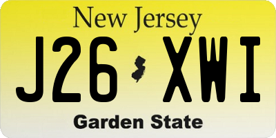 NJ license plate J26XWI