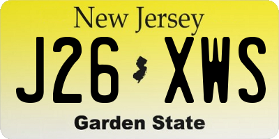 NJ license plate J26XWS
