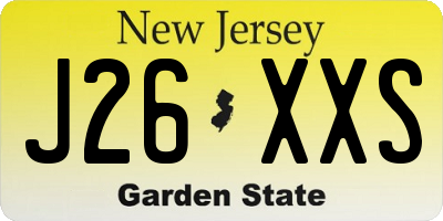 NJ license plate J26XXS