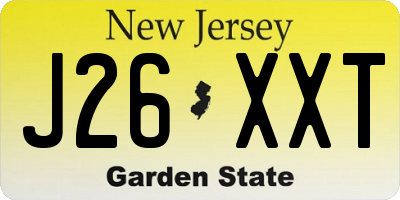 NJ license plate J26XXT