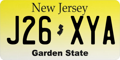 NJ license plate J26XYA