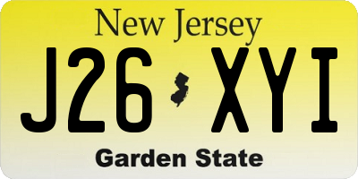 NJ license plate J26XYI