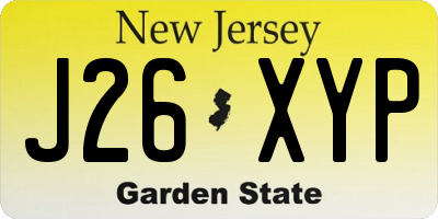 NJ license plate J26XYP