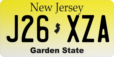 NJ license plate J26XZA