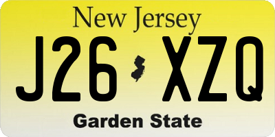 NJ license plate J26XZQ