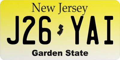 NJ license plate J26YAI