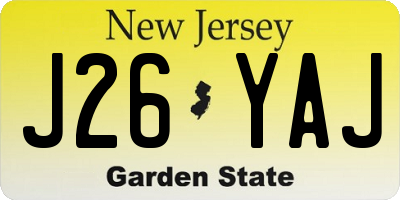 NJ license plate J26YAJ