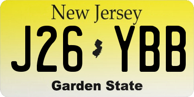 NJ license plate J26YBB