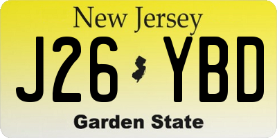NJ license plate J26YBD