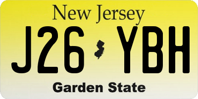 NJ license plate J26YBH