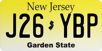 NJ license plate J26YBP