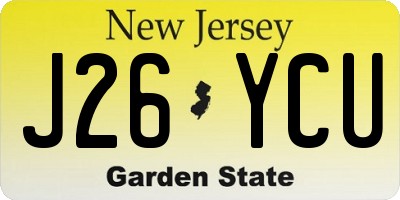 NJ license plate J26YCU