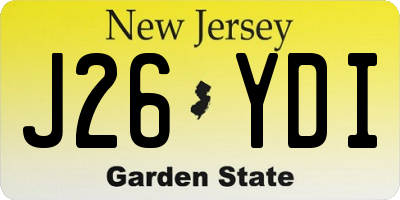 NJ license plate J26YDI