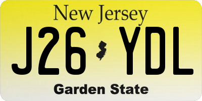 NJ license plate J26YDL