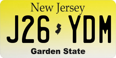 NJ license plate J26YDM