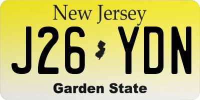 NJ license plate J26YDN