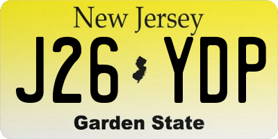 NJ license plate J26YDP