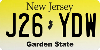 NJ license plate J26YDW