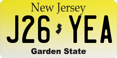 NJ license plate J26YEA