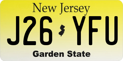 NJ license plate J26YFU