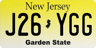 NJ license plate J26YGG