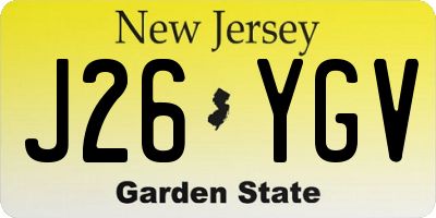 NJ license plate J26YGV