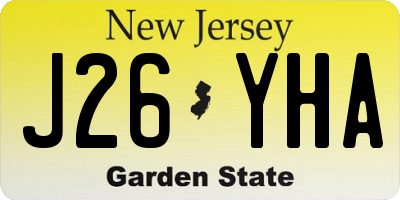 NJ license plate J26YHA