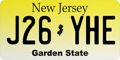 NJ license plate J26YHE