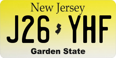 NJ license plate J26YHF