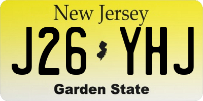 NJ license plate J26YHJ